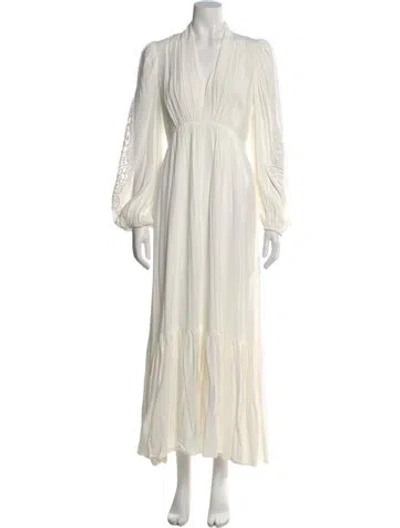 Pre-owned Ungaro Lace Pattern Long Dress In Neutral