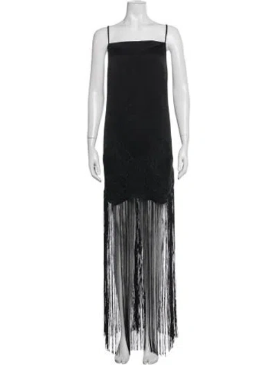 Pre-owned Ungaro Lace Pattern Long Dress W/ Tags In Black