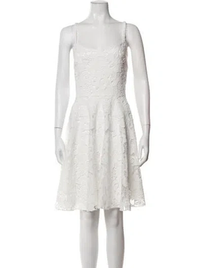 Pre-owned Ungaro Lace Pattern Mini Dress In White