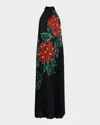 Ungaro Lester Pleated Floral-print Trapeze Maxi Dress In Black