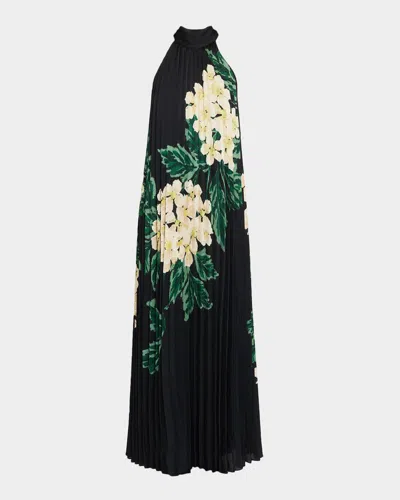 Ungaro Lester Pleated Floral-print Trapeze Maxi Dress In Multi