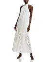 Ungaro Lorelei Halter Floral Lace Maxi Dress In White