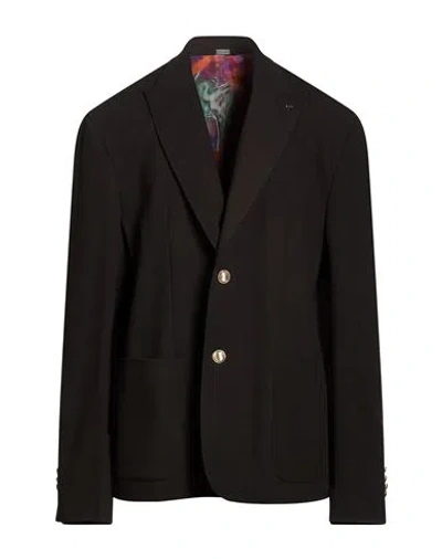 Ungaro Man Blazer Black Size M Polyester, Viscose, Elastane In Brown