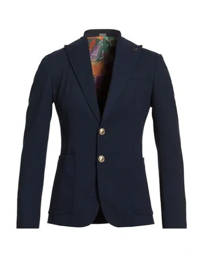 Ungaro Man Blazer Midnight Blue Size M Polyester, Viscose, Elastane