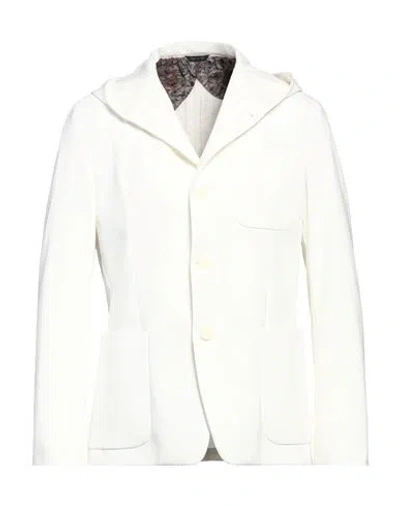 Ungaro Man Jacket White Size 42 Cotton, Polyamide, Elastane, Polyester