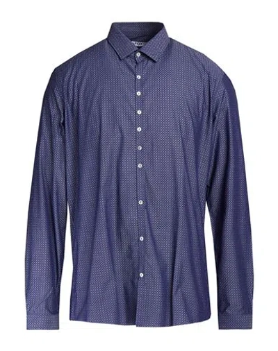 Ungaro Man Shirt Blue Size 15 Cotton
