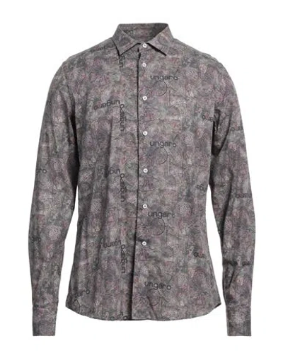 Ungaro Man Shirt Grey Size 16 Cotton