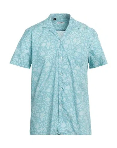 Ungaro Man Shirt Sky Blue Size 16 Cotton
