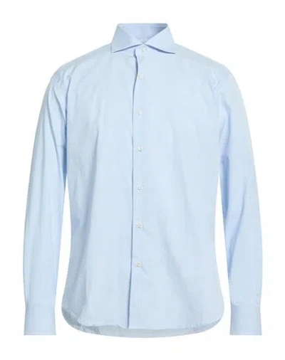 Ungaro Man Shirt Sky Blue Size 17 Cotton