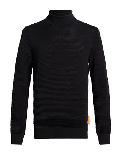 Ungaro Man Turtleneck Black Size L Merino Wool, Dralon