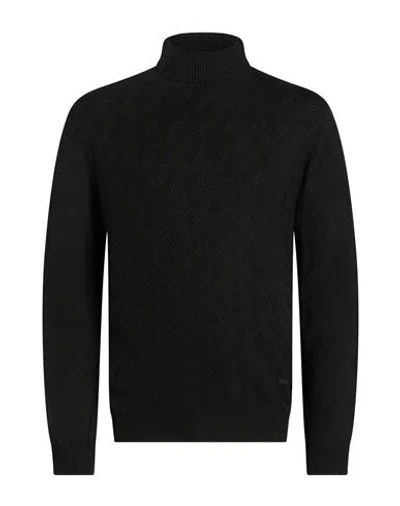 Ungaro Man Turtleneck Black Size M Merino Wool, Nylon, Viscose, Cashmere
