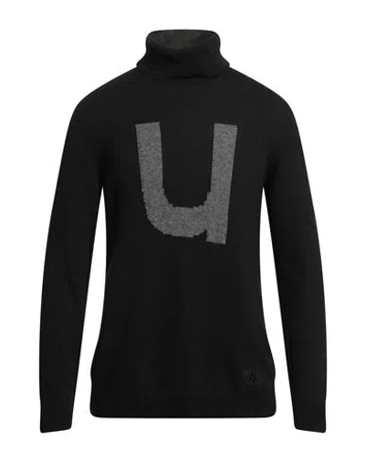Ungaro Man Turtleneck Black Size S Viscose, Polyamide, Wool, Cashmere