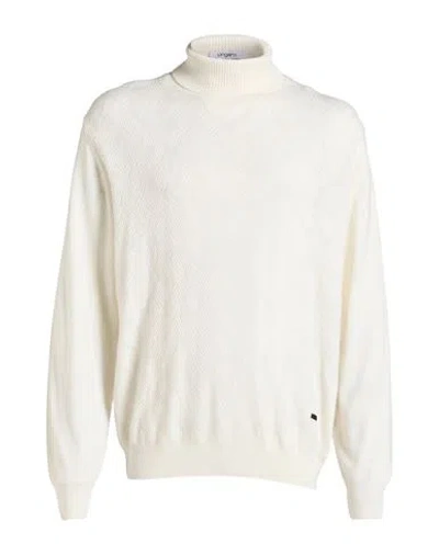 Ungaro Man Turtleneck Cream Size Xl Merino Wool, Nylon, Viscose, Cashmere In White