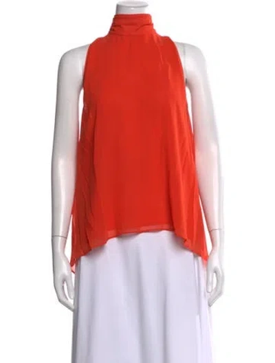 Pre-owned Ungaro Mock Neck Sleeveless Top W/ Tags In Orange