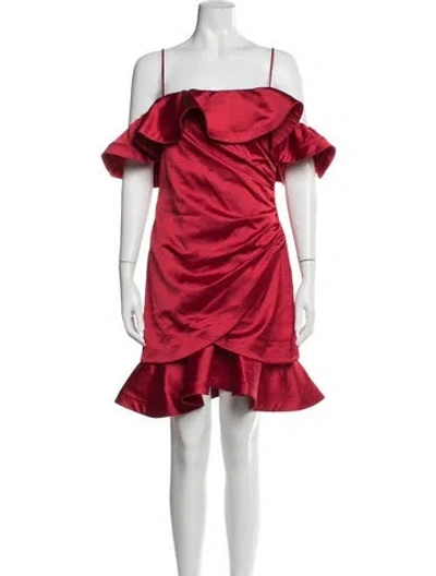 Pre-owned Ungaro Off-the-shoulder Mini Dress In Red