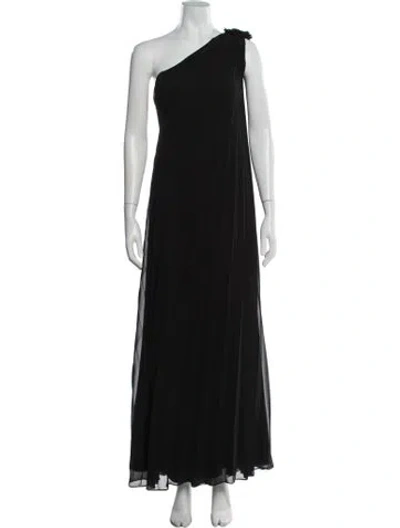 Pre-owned Ungaro One-shoulder Long Dress In Black