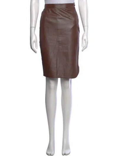 Pre-owned Ungaro Parallele Midi Length Skirt In Brown