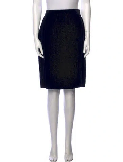Pre-owned Ungaro Paris 1980's Knee-length Skirt In Black