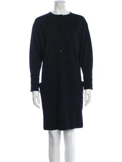 Pre-owned Ungaro Paris Crew Neck Mini Dress In Blue