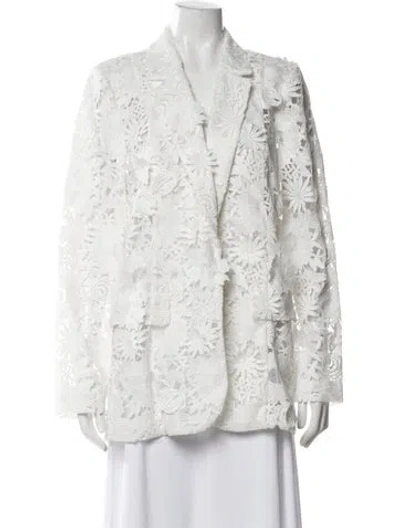 Pre-owned Ungaro Paris Floral Print Evening Jacket In White