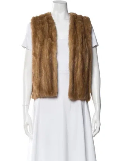 Pre-owned Ungaro Paris Mink Striped Fur Jacket In Brown