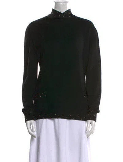 Pre-owned Ungaro Paris Mock Neck Sweater In Black