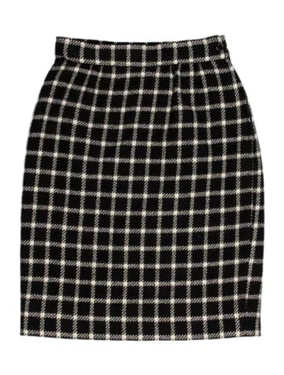 Pre-owned Ungaro Paris Plaid Print Mini Skirt In Black