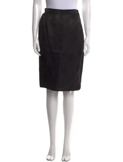 Pre-owned Ungaro Paris Silk Knee-length Skirt In Black