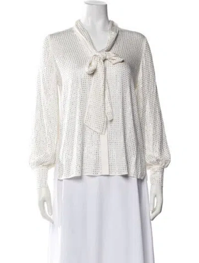 Pre-owned Ungaro Paris Silk Patterned Blouse In White