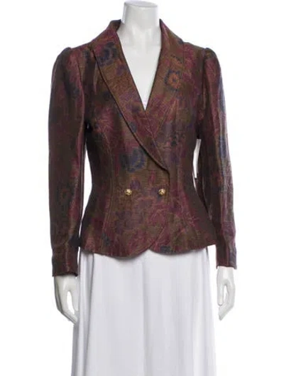 Pre-owned Ungaro Paris Vintage 1980's Blazer In Brown/pink