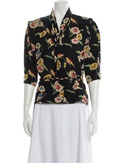 Pre-owned Ungaro Paris Vintage 1980's Blouse In Black