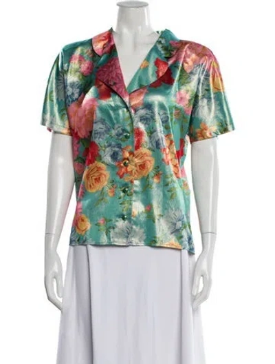 Pre-owned Ungaro Paris Vintage 1980's Blouse In Blue