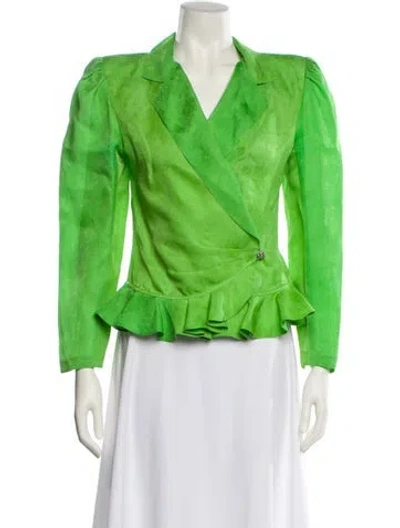 Pre-owned Ungaro Paris Vintage 1980's Blouse In Green