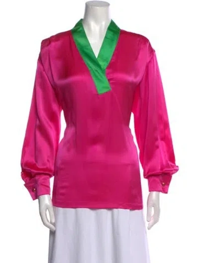 Pre-owned Ungaro Paris Vintage 1980's Blouse In Pink
