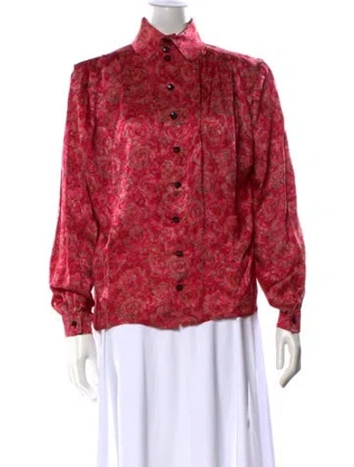Pre-owned Ungaro Paris Vintage 1980's Blouse In Red