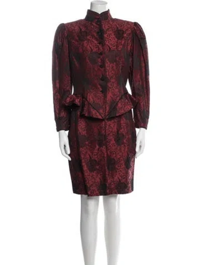 Pre-owned Ungaro Paris Vintage 1980's Skirt Set In Red