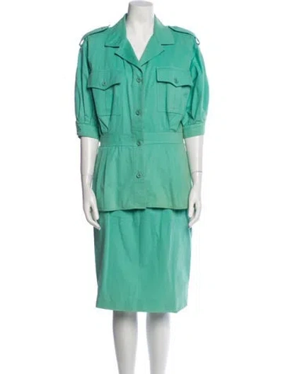 Pre-owned Ungaro Paris Vintage 1980's Skirt Suit In Green