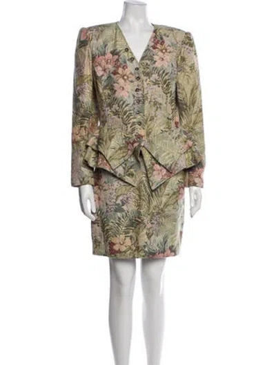 Pre-owned Ungaro Paris Vintage 1980's Skirt Suit In Green