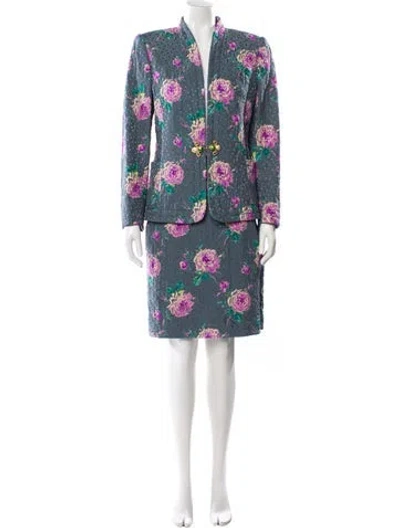 Pre-owned Ungaro Paris Vintage 1980's Skirt Suit In Multi
