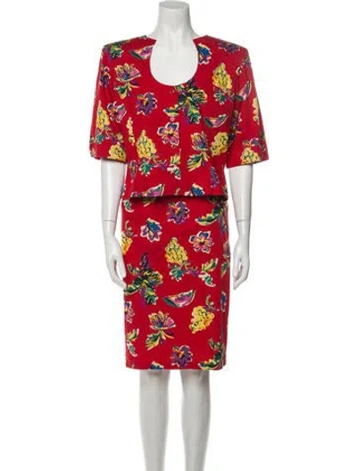 Pre-owned Ungaro Paris Vintage 1980's Skirt Suit In Yellow