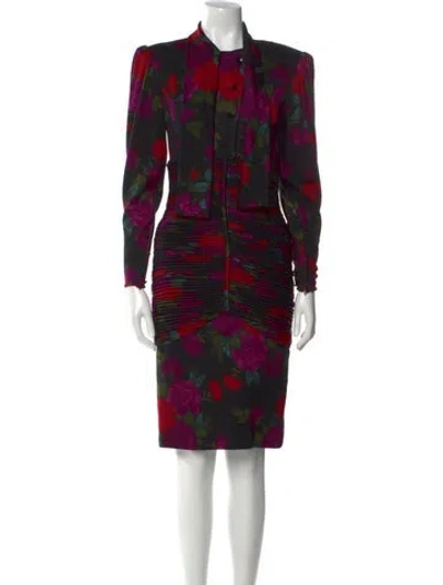 Pre-owned Ungaro Paris Vintage Knee-length Dress In Black