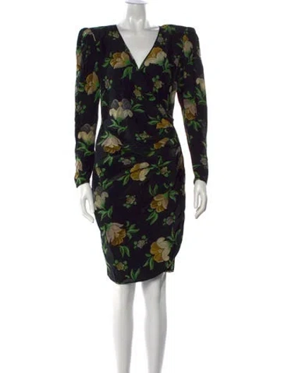 Pre-owned Ungaro Paris Vintage Knee-length Dress In Black