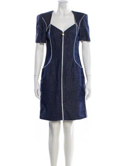 Pre-owned Ungaro Paris Vintage Knee-length Dress In Blue
