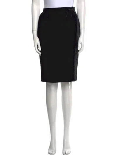 Pre-owned Ungaro Paris Vintage Knee-length Skirt In Black