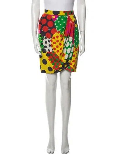 Pre-owned Ungaro Paris Vintage Knee-length Skirt In Yellow