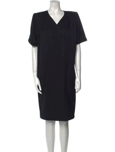 Pre-owned Ungaro Paris Vintage Midi Length Dress In Black