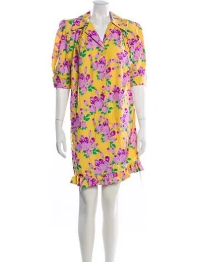 Pre-owned Ungaro Paris Vintage Mini Dress In Purple/yellow
