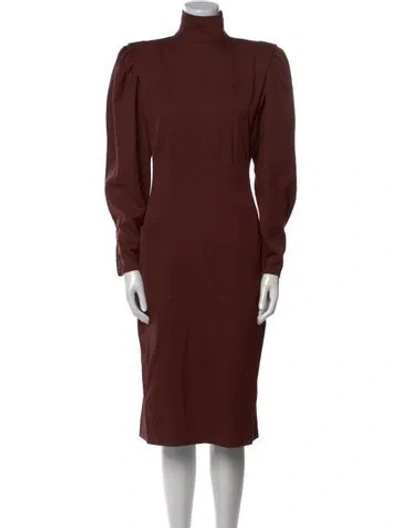 Pre-owned Ungaro Paris Wool Midi Length Dress In Brown