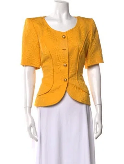 Pre-owned Ungaro Patterned Crew Neck Top In Yellow
