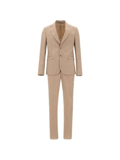 Ungaro Pinstripe Tailored Suit In Brown